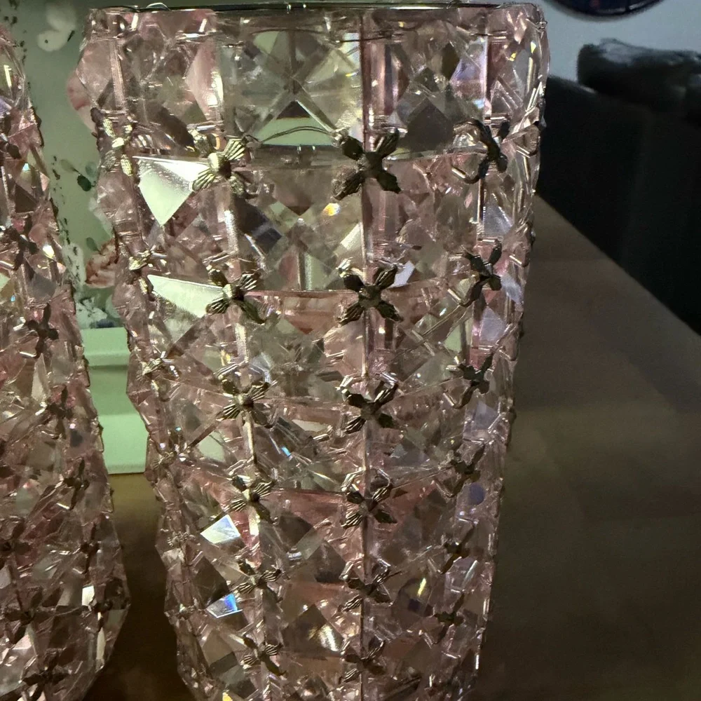 Valerie Parr Hill - Elegant Pink/Silver Crystal Lanterns with Fairy Lights - Picture 3 of 5